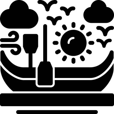 Tekne gemisi simgesi katı bir şekilde