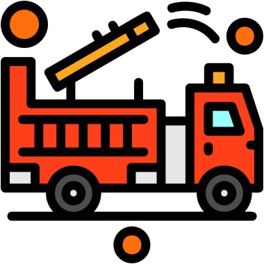 İtfaiye aracı ikonu. vektör illüstrasyonu