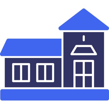 Bina. Web simgesi basit illüstrasyon