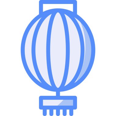 Çin Feneri Çin ikonu, ana hatlarıyla doldurulmuş.