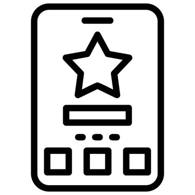 Yıldızlı ve yıldızlı cep telefonu, vektör çizimi