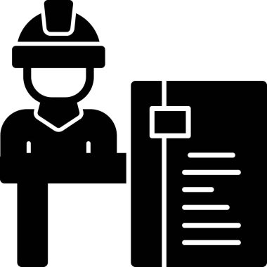 Mühendis ikonu. Web için basit iş vektör simgesi çizimi