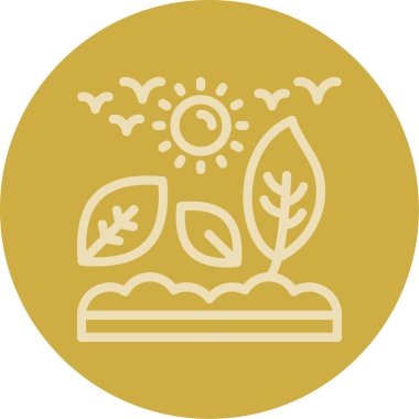 Yuvarlak çerçeveli bir bitkinin vektör çizimi