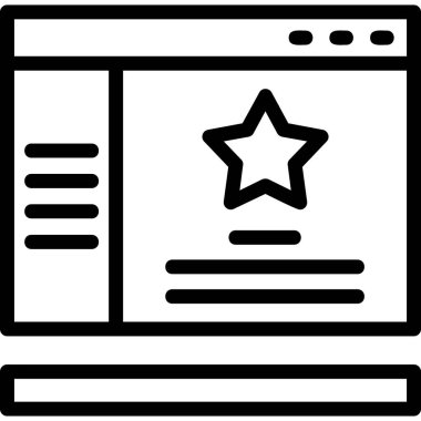 Beyaz arkaplanda izole edilmiş yıldız simgesi ve vektör illüstrasyonu