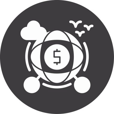 Bir dünya simgesinin vektör illüstrasyonu