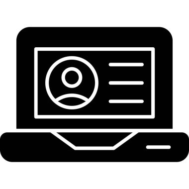 Bilgisayar monitörü simgesi, vektör illüstrasyonu beyaz arkaplanda izole edildi