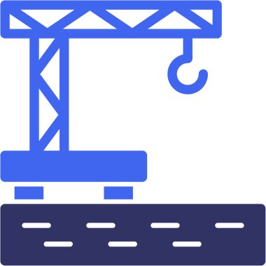 Vinç vinç inşaat ikonu vektör illüstrasyonu