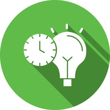 yeşil alarmlı saat düz dizayn simgesi