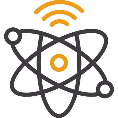 Atom atom atom simgesi dış hat biçiminde