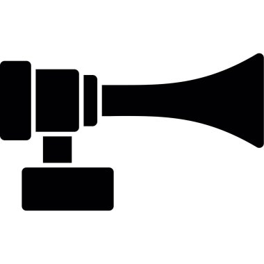 Geminin kornası Glyph Simgesi, Vektör İllüstrasyonu