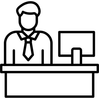 İş adamı simgesi, vektör illüstrasyonu