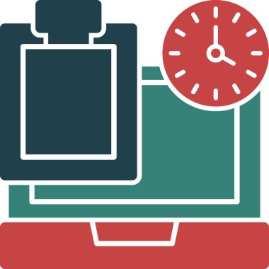 Saati olan bir kameranın vektör simgesi.