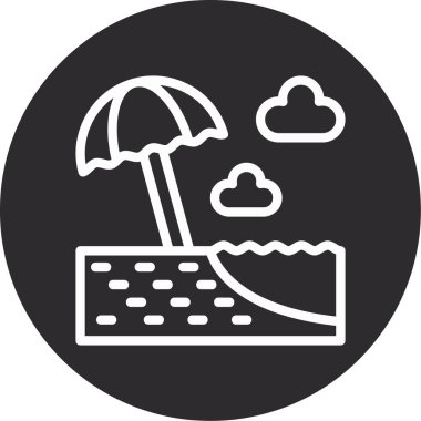 şemsiye simgesi vektör illüstrasyonu