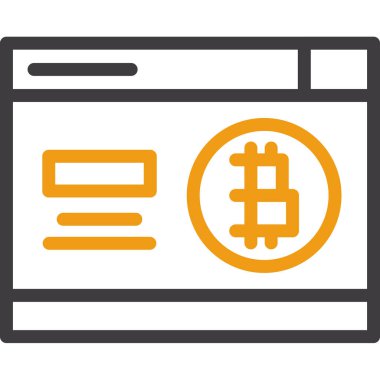 Bitcoin web simgesi vektör illüstrasyonu