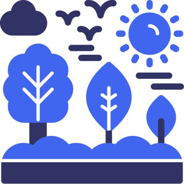 Ağaç simgesinin vektör illüstrasyonu