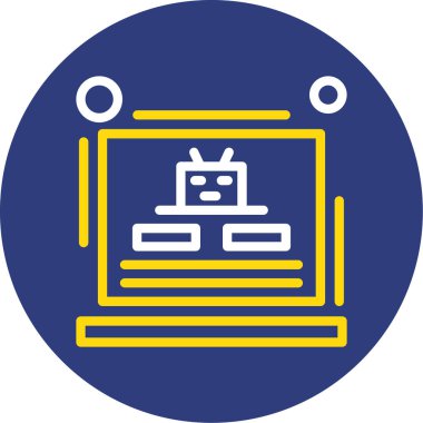 İnternet sayfası ekranlı bir laptop. Web simgesi basit illüstrasyon