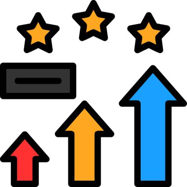 yıldız derecelendirme simgesi, düz tasarım vektör çizimi