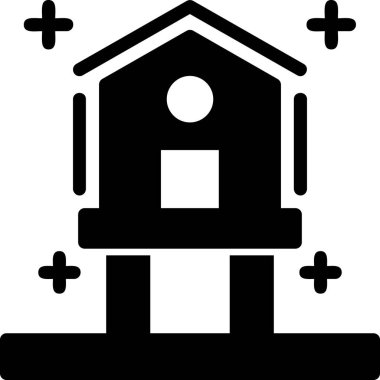 Bina. Web simgesi basit illüstrasyon