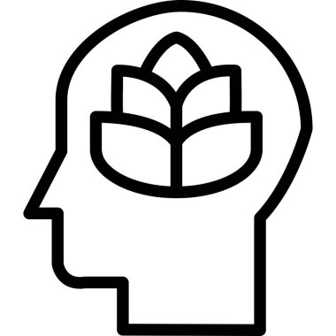 Beyin zihin ikonu vektör illüstrasyonu