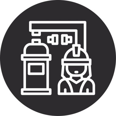 Benzin istasyonunun vektör illüstrasyonu