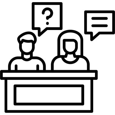 Görüşme. Web simgesi basit illüstrasyon