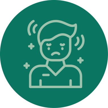 üzgün adam simgesi, vektör illüstrasyonu