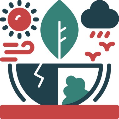 Ekoloji çevre koruma simgesi tam ana hat biçiminde