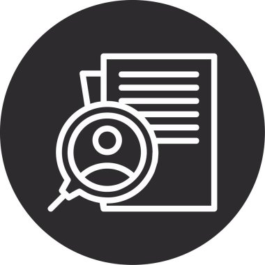 Büyütme cam vektör çizgisi simgesi, dekor