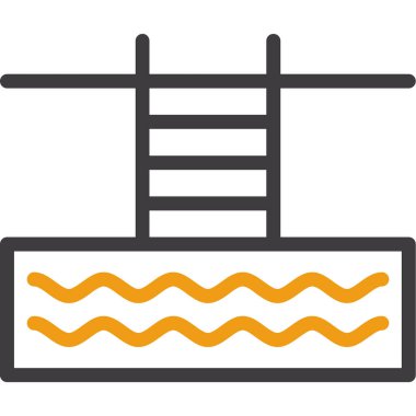 Yüzme Havuzu İki Rengi, Vektör İllüstrasyonu