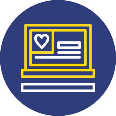 Kalp ikonu vektör illüstrasyonu