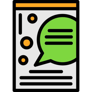 İleti balonu simgesi. özet ileti vektör rengi düz izole