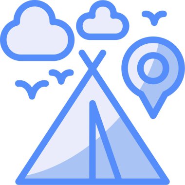 Kamp kampı ikonu doldurulmuş - ana hatlarıyla