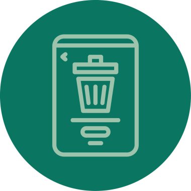 Benzersiz çöp kutusu vektör çizgisi simgesi