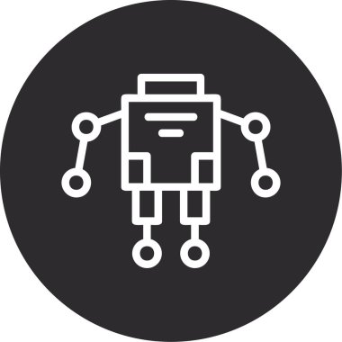 Modern b 'nin vektör çizimi robot simgesinden yoksun