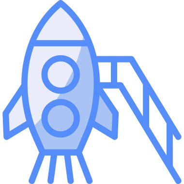 Roket. Web simgesi basit illüstrasyon