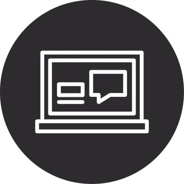 Dizüstü bilgisayar simgesinin vektör çizimi