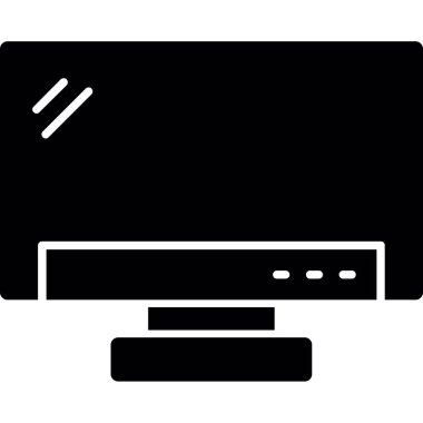 Televizyon ikonu. Web için televizyon vektör simgesinin basit illüstrasyonu