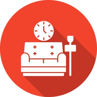 kanepe düz simgesi, vektör çizim