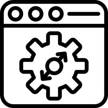 Tarayıcı dişli ayarı simgesi ana hat biçiminde