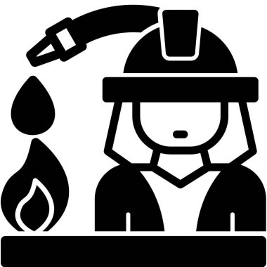 gaz miğferi simgede ateş alevi