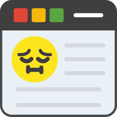 hüzünlü ifade, illüstrasyon, vektör, beyaz arkaplanda.