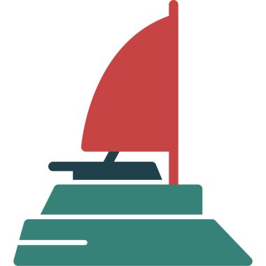 Katamaran Glyph Çoklu Renk, Vektör İllüstrasyonu