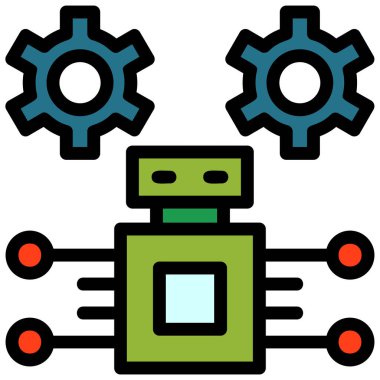 robot. Web simgesi basit illüstrasyon