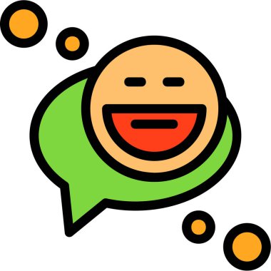 Mutlu bir sohbet ile duygu simgesinin vektör çizimi