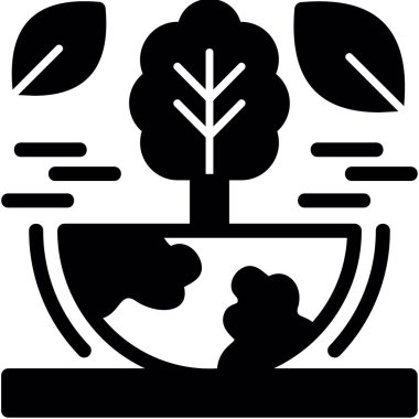 Bir ağaç simgesinin vektör illüstrasyonu