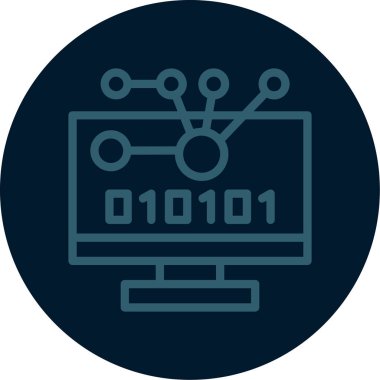 İkili kod simgesi vektör illüstrasyonu