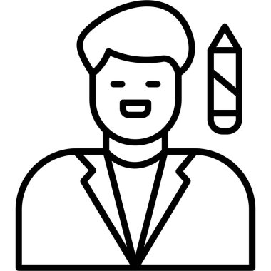 Fırçalı bir adamın vektör çizimi