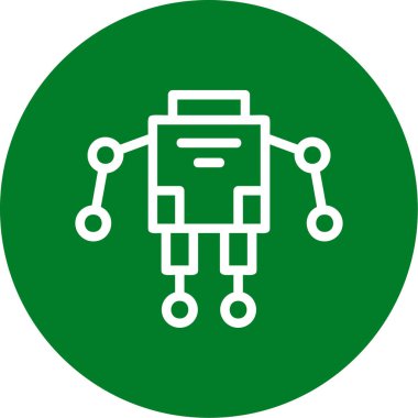 Robotlu yeşil bir simgenin vektör illüstrasyonu
