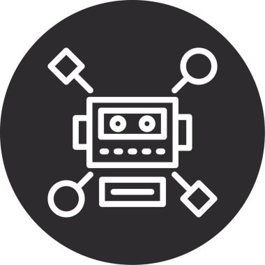 Robot vektör simgesi modern basit illüstrasyon