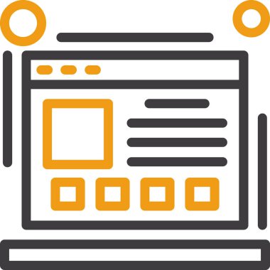 Tarayıcı internet çevrimiçi simgesi Düz biçiminde